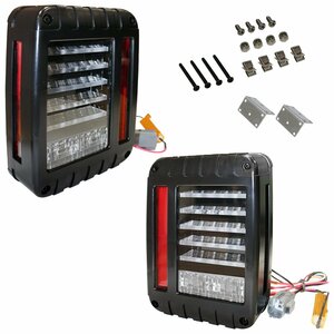 【新品即納】2007-2016年 ジープ JEEP JK ラングラー ハイフラキャンセラー付き LEDテールランプ カプラーON設計 新型テール