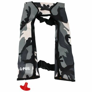 [ new goods immediate payment ] great popularity! original life jacket automatic expansion type shoulder .. the best type camouflage white * man and woman use! free size fishing boat 