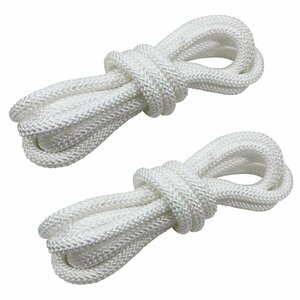 [ new goods immediate payment ]16 strike 10mm 5m 2 pcs set total 10m mooring rope fender rope double Blade white / white marine rope boat mooring 10 millimeter 