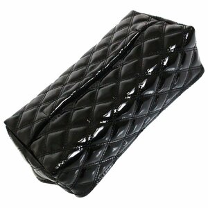 [ new goods immediate payment ] all-purpose tissue case tissue cover glossy enamel style black × black thread double stitch diamond cut 