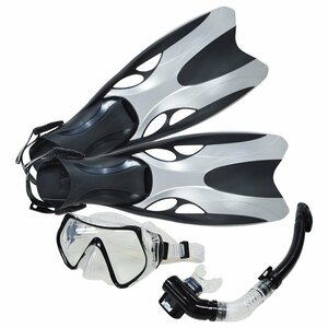 [ новый товар немедленная уплата ] воздуховод "snorkel" 3 позиций комплект мужской L/XL размер 26-28.5cm воздуховод "snorkel" ласты подводное плавание комплект защитные очки филе черный / чёрный 