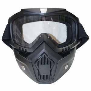 [ new goods immediate payment ] full-face type face mask clear lens transparent bike motorcycle ski snowboard - outdoor 