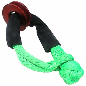 [ new goods immediate payment ] soft shackle Snatch ring green × red destruction . ability 15t traction winch off-road s tuck lifting block block pulley ..