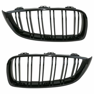 【New item即納】 BMW 4シリーズ F32 F33 F36 F80 F82 2013-202006 Mスポーツ M3 M4 ルック キドニー ダブルフィン Grille ブラック 艶YesBlack