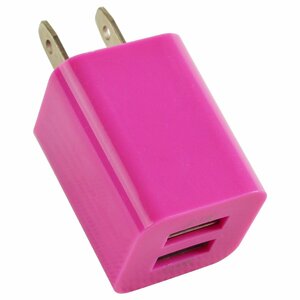 スマートフォン 充電器 ACアダプター USBポート 2口 2.1A 紫1 iphone スマホ 充電 USB2ポート コンセント コネクター