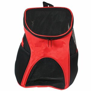 [ new goods immediate payment ] rucksack type mesh pet bag carry bag small size dog / cat for enduring load 2.5kg red red pet Carry . walk outing disaster 