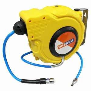 [ new goods immediate payment ] air hose reel 15m self-winding watch hanging lowering ornament air tool air hose drum type compressor hanging yellow yellow 