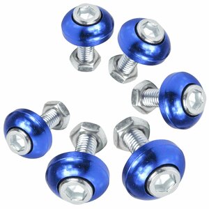 [ new goods immediate payment ]6 piece set M6 aluminium color washer number bolt circle shape car bike stainless steel bolt M6 1.0 neck under 20mm blue blue 