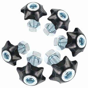 [ new goods immediate payment ] star * 6 piece set M6 aluminium color washer number bolt star shape car bike stainless steel bolt M6 1.0 neck under 20mm black black 