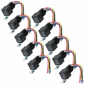 【新品即納】10個 12V 40A 5極リレー+配線付き 汎用ソケット ハザードランプ アンサーバック リモコンキーレス フォグランプ