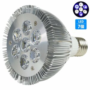 【新品即納】 水槽 用 スポット ライト 14W 電球 7LED 白4/青3灯 口金 E26 アクアリウム 電球 照明 植物育成 水草 サンゴ 熱帯魚 観賞魚