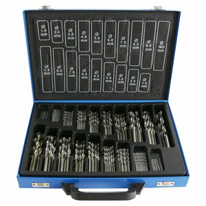 【新品即納】19種170本入[Drill Bit Set]ドリルビット1.0-10.0mm穴あけ HSS鉄工 下穴 軸穴 ドリル刃　高品質 耐久コーティング 木工 鉄工