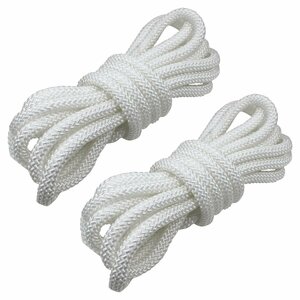 [ new goods immediate payment ]16 strike 10mm 10m 2 pcs set total 20m mooring rope fender rope double Blade white / white marine rope boat mooring 10 millimeter 