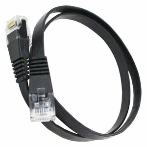 【新品即納】CAT6 カテゴリ6 薄型スーパーフラット LANケーブル 0.5m/50cm ブラック パソコン インターネット PC Wi-Fi WiFi ルーター