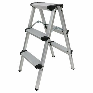 [ new goods immediate payment ] stepladder 3 step .. aluminium light weight step ladder scaffold folding type compact design folding stepladder ladder kitchen three step step 