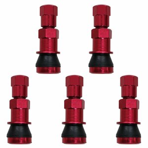 [ new goods immediate payment ] all-purpose [ red red ] air valve clamp in 5 pcs set 4ps.@+ spare 1 pcs aluminium wheel air exchange valve(bulb) automobile car 