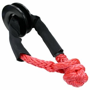 [ new goods immediate payment ] soft shackle Snatch ring red × black destruction . ability 15t traction winch off-road s tuck lifting block block pulley ..