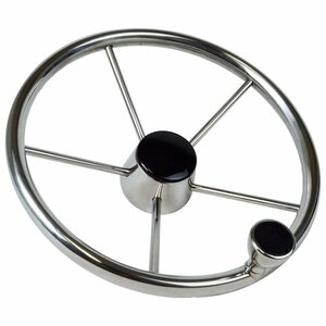 [ new goods immediate payment ] boat steering wheel 34cm-35cm boat . steering wheel 5ps.@ spoke spinner attaching boat ship marine fishing boat stainless steel plating 