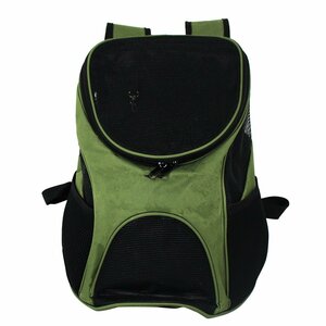 [ new goods immediate payment ] rucksack type mesh pet bag carry bag small size dog / cat for enduring load 2.5kg green pet Carry . walk outing disaster 