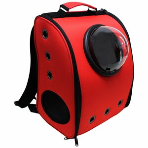 [ new goods immediate payment ] rucksack type pet bag carry bag space ship Capsule type pet Carry dog cat combined use Capsule window attaching red red 