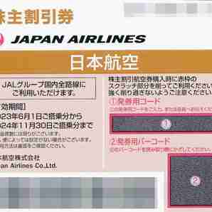 ★JAL(日本航空)株主優待券7枚★2024年11月30日(11/30)まで★送料無料★の画像1