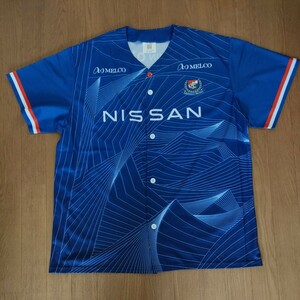 ★送料185円〜 新品 即決♪ D 横浜F・マリノス ベースボールシャツ 半袖 ユニフォーム シャツ ボタン サッカー J1 フリーサイズ ACL