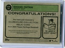 2023 Topps Heritage Clubhouse Collection Relics #CCR-SO Shohei Ohtani 大谷翔平 ジャージカード_画像2