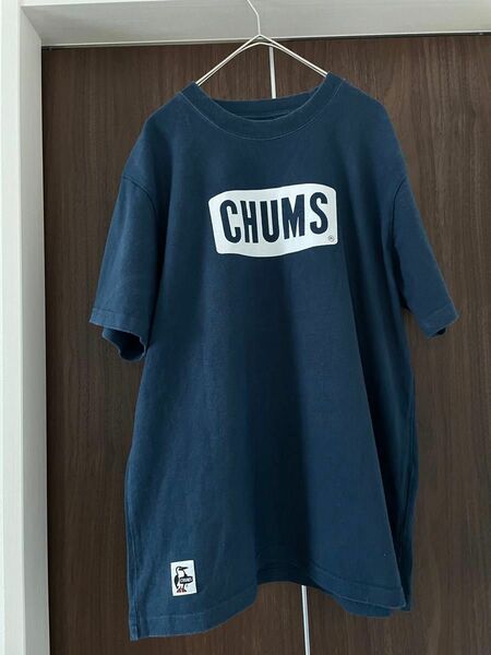 CHUMS チャムス コットン ロゴTシャツ 美品 ネイビー