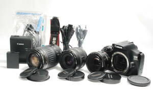 Canon EOS 1300D トリプルレンズキット/単焦点50mm f1.8 II /35-70mm/55-200ｍｍ【レンズクリーニングセット付き】y1205