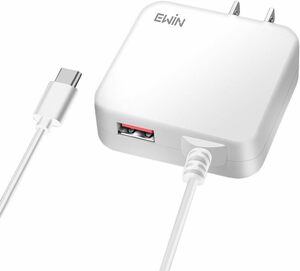 EWiN USB充電器 合計3.4A 急速充電 USB タイプc 急速充電器 Type-Cケーブル一体型 Smart IC搭載 A