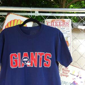 GIANTS Ｔシャツ 90s ネイビー ブルーレッド ロゴＴ シングルステッチ 10093