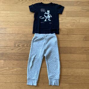 【美品】ユニクロUTミュウツー柄Tシャツ100＆babyGAP3才パンツ 男の子