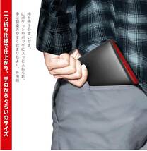 二つ折りメンズ財布！スキミング防止・カード収納可能・お札入れ・小銭入れ付き・ビジネス・プレゼントに最適！」 ブラック/レッド_画像6