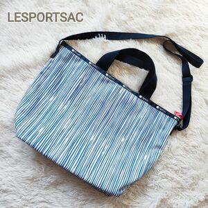 LESPORTSAC トートバッグ ショルダーバッグ ストライプ