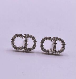 【美品】ディオール ピアス ラインストーン Christian Dior アクセサリー DIOR E1715 CDLCY ゴールド プチCD ブランド MT-113