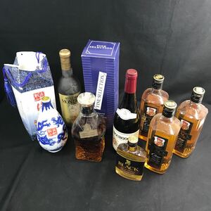 未開栓お酒まとめ NIKKA WHISKY BLACK サントリーSUNTORY ウィスキー ワイン 紹興酒 ブラックニッカ 8本 古酒 E6N AM