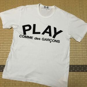 プレイ　コム　デ　ギャルソンTシャツ Lサイズ　PLAY 半袖Tシャツ 美品　ホワイト/ブラック 