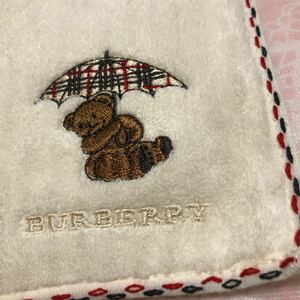 正規品 新品 バーバリー BURBERRY タオルハンカチ クマさん×パラソル×ロゴ刺繍 送料無料