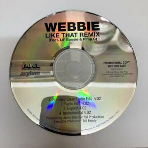 裸38 HIPHOP,R&B WEBBIE - LIKE THAT REMIX INST,シングル,PROMO盤 CD 中古品