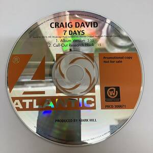 裸42 HIPHOP,R&B CRAIG DAVID - 7 DAYS シングル,PROMO盤 CD 中古品