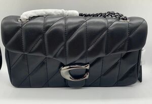 COACH タビーショルダーバッグ26 キルティングガンブラック　アウトレット品