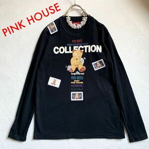 3点送料無料☆PINK HOUSE ピンクハウス　くまちゃん　ベア　アップリケ　ロングTシャツ　Ｌ