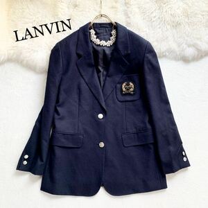 3点送料無料☆LANVIN　golf　ランバンゴルフ　可愛いワッペンつき　お洒落　上質カシミヤウール　ジャケット　