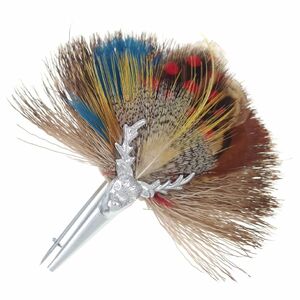 UK1823* deer. head & feather motif animal feather Celt vai King England Britain Vintage brooch *