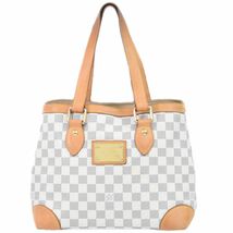 本物 ルイヴィトン LOUIS VUITTON LV ハムステッド PM ダミエ アズール トートバッグ ハンドバッグ ホワイト N51207_画像1