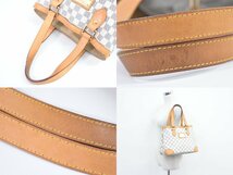 本物 ルイヴィトン LOUIS VUITTON LV ハムステッド PM ダミエ アズール トートバッグ ハンドバッグ ホワイト N51207_画像5