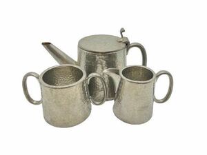 【銀食器】English Pewter イングリッシュピューター　シルバー コーヒーカップセット ピューター社 インテリア イギリス アンティーク