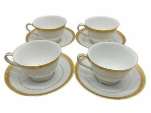 【送料無料!!】NORITAKE ノリタケ ゴールドリッジ GOLD RIDGE 5480S / 5480R ティーカップ ソーサー 4客セット ゴールド 