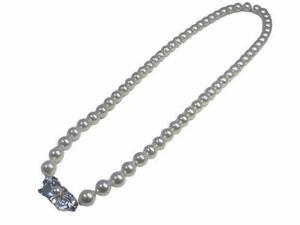 [1 jpy start!!]MIKIMOTO Mikimoto silver pearl necklace Akoya pearl akoya pearls total length approximately 44cm.:6.54mm rom and rear (before and after) top pearl 3.90mm