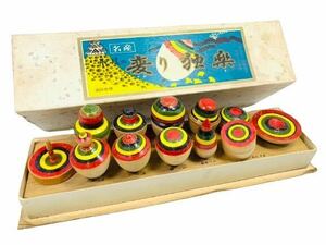. после изменение . приятный волчок koma 12 вид 12 шт. комплект Kumamoto префектура традиционное рукоделие retro античный игрушка игрушка дерево .